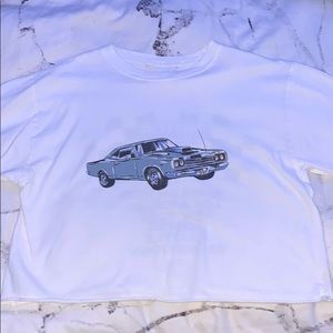 brandy melville cropped car shirt